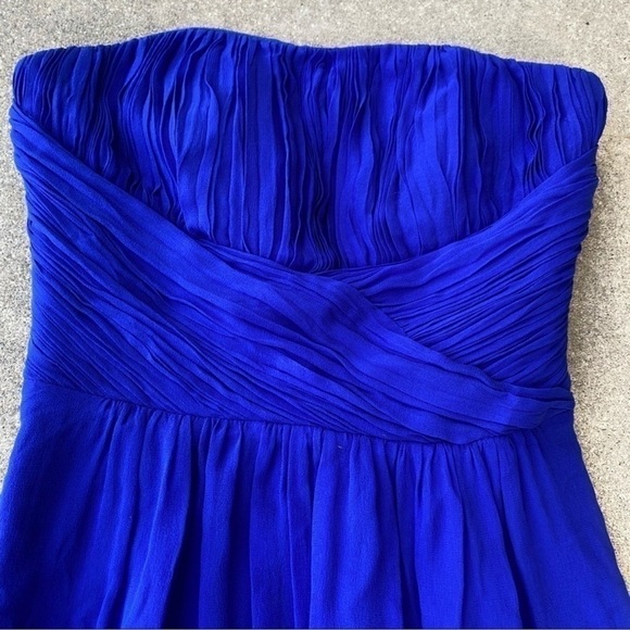 Ted Baker Silk Strapless Maxi Gown Womens Blue 0 - Picture 4 of 9